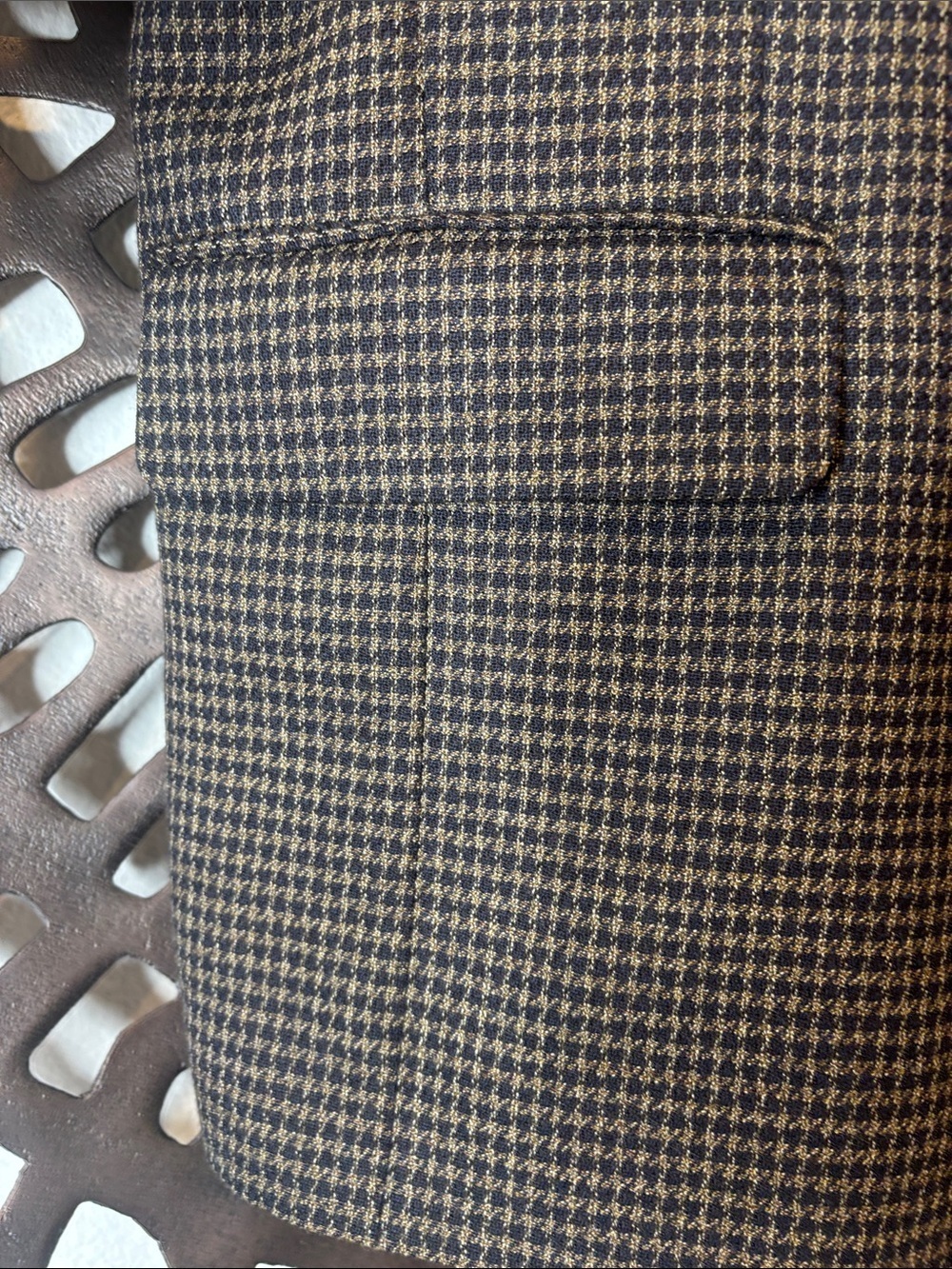 🤎Brown Houndstooth Sport Coat Wool Blazer Classic Tailored Mens 42S Vito Rufolo - Picture 5 of 15